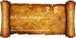 Kánya Bianka névjegykártya