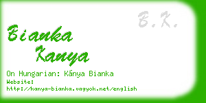 bianka kanya business card