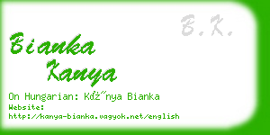 bianka kanya business card